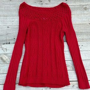 Red mohair blend sweater from the LOFT